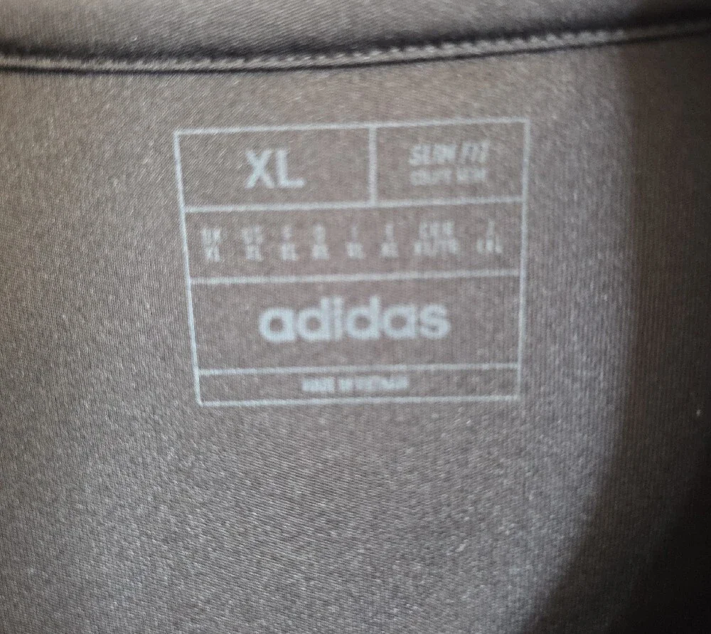 adidas Black Performance Tee with White Logo Print